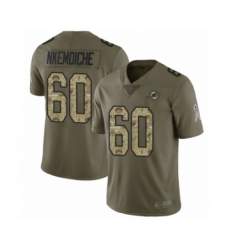 Men's Miami Dolphins #60 Robert Nkemdiche Limited Olive Camo 2017 Salute to Service Football Jersey