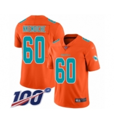 Men's Miami Dolphins #60 Robert Nkemdiche Limited Orange Inverted Legend 100th Season Football Jersey