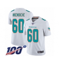 Men's Miami Dolphins #60 Robert Nkemdiche White Vapor Untouchable Limited Player 100th Season Football Jersey