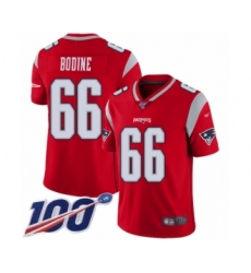 Men's New England Patriots #66 Russell Bodine Limited Red Inverted Legend 100th Season Football Jersey