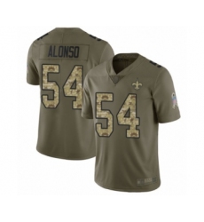 Men's New Orleans Saints #54 Kiko Alonso Limited Olive Camo 2017 Salute to Service Football Jersey