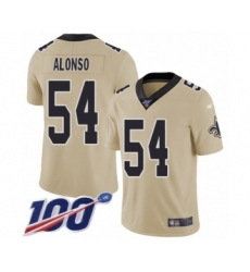 Youth New Orleans Saints #54 Kiko Alonso Limited Gold Inverted Legend 100th Season Football Jersey