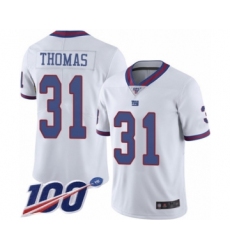 Men's New York Giants #31 Michael Thomas Limited White Rush Vapor Untouchable 100th Season Football Jersey