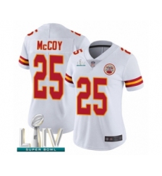 Women's Kansas City Chiefs #25 LeSean McCoy White Vapor Untouchable Limited Player Super Bowl LIV Bound Football Jersey
