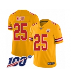 Youth Kansas City Chiefs #25 LeSean McCoy Limited Gold Inverted Legend 100th Season Football Jersey