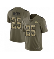 Youth Kansas City Chiefs #25 LeSean McCoy Limited Olive Camo 2017 Salute to Service Football Jersey