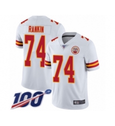 Men's Kansas City Chiefs #74 Martinas Rankin White Vapor Untouchable Limited Player 100th Season Football Jersey