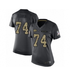 Women's Kansas City Chiefs #74 Martinas Rankin Limited Black 2016 Salute to Service Football Jersey