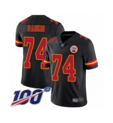 Youth Kansas City Chiefs #74 Martinas Rankin Limited Black Rush Vapor Untouchable 100th Season Football Jersey