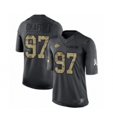 Men's Kansas City Chiefs #97 Alex Okafor Limited Black 2016 Salute to Service Football Jersey