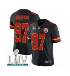 Men's Kansas City Chiefs #97 Alex Okafor Limited Black Rush Vapor Untouchable Super Bowl LIV Bound Football Jersey