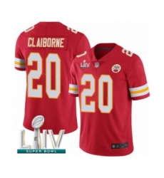 Men's Kansas City Chiefs #20 Morris Claiborne Red Team Color Vapor Untouchable Limited Player Super Bowl LIV Bound Football Jersey