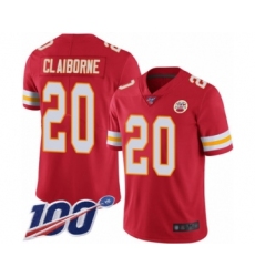 Youth Kansas City Chiefs #20 Morris Claiborne Red Team Color Vapor Untouchable Limited Player 100th Season Football Jersey