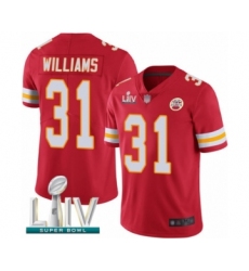 Men's Kansas City Chiefs #31 Darrel Williams Red Team Color Vapor Untouchable Limited Player Super Bowl LIV Bound Football Jersey
