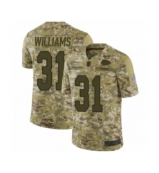 Youth Kansas City Chiefs #31 Darrel Williams Limited Camo 2018 Salute to Service Football Jersey