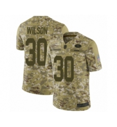 Men's San Francisco 49ers #30 Jeff Wilson Limited Olive Camo 2017 Salute to Service Football Jersey