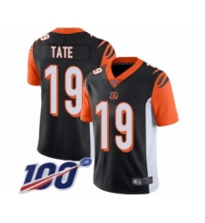 Men's Cincinnati Bengals #19 Auden Tate Black Team Color Vapor Untouchable Limited Player 100th Season Football Jersey