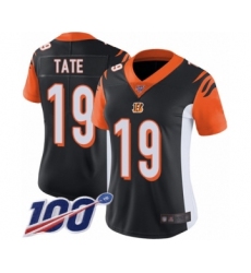 Women's Cincinnati Bengals #19 Auden Tate Black Team Color Vapor Untouchable Limited Player 100th Season Football Jersey