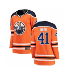 Women's Edmonton Oilers #41 Mike Smith Authentic Orange Home Fanatics Branded Breakaway Hockey Jersey