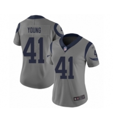 Women's Los Angeles Rams #41 Kenny Young Limited Gray Inverted Legend Football Jersey