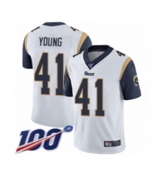 Youth Los Angeles Rams #41 Kenny Young White Vapor Untouchable Limited Player 100th Season Football Jersey