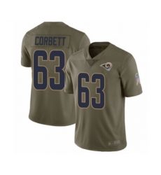 Youth Los Angeles Rams #63 Austin Corbett Limited Olive 2017 Salute to Service Football Jersey