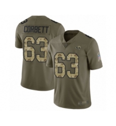 Youth Los Angeles Rams #63 Austin Corbett Limited Olive Camo 2017 Salute to Service Football Jersey