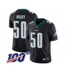 Men's Philadelphia Eagles #50 Duke Riley Black Alternate Vapor Untouchable Limited Player 100th Season Football Jersey