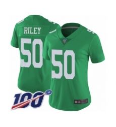 Women's Philadelphia Eagles #50 Duke Riley Limited Green Rush Vapor Untouchable 100th Season Football Jersey
