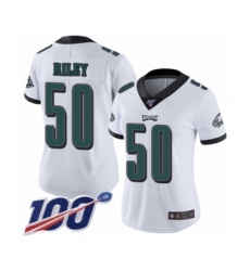Women's Philadelphia Eagles #50 Duke Riley White Vapor Untouchable Limited Player 100th Season Football Jersey