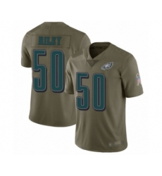 Youth Philadelphia Eagles #50 Duke Riley Limited Olive 2017 Salute to Service Football Jersey