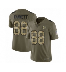 Men's Pittsburgh Steelers #88 Nick Vannett Limited Olive Camo 2017 Salute to Service Football Jersey