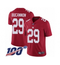 Men's New York Giants #29 Deone Bucannon Red Limited Red Inverted Legend 100th Season Football Jersey