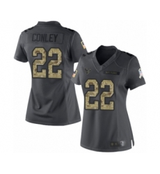 Women's Houston Texans #22 Gareon Conley Limited Black 2016 Salute to Service Football Jersey