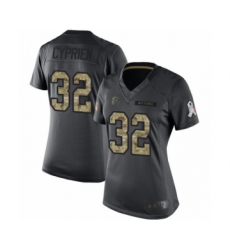 Women's Atlanta Falcons #32 Johnathan Cyprien Limited Black 2016 Salute to Service Football Jersey