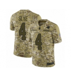 Men's Carolina Panthers #4 Joey Slye Limited Camo 2018 Salute to Service Football Jersey