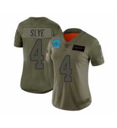 Women's Carolina Panthers #4 Joey Slye Limited Olive 2019 Salute to Service Football Jersey