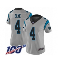 Women's Carolina Panthers #4 Joey Slye Silver Inverted Legend Limited 100th Season Football Jersey