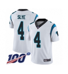 Youth Carolina Panthers #4 Joey Slye White Vapor Untouchable Limited Player 100th Season Football Jersey