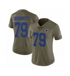 Women's Dallas Cowboys #79 Michael Bennett Limited Olive 2017 Salute to Service Football Jersey