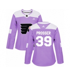 Women's Philadelphia Flyers #39 Nate Prosser Authentic Purple Fights Cancer Practice Hockey Jersey