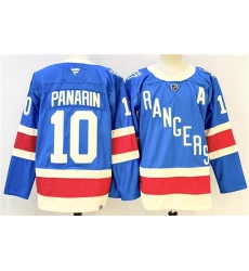 Men's New York Rangers #10 Artemi Panarin Blue 2025 With A Stitched Hockey Jersey