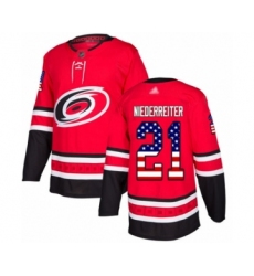 Youth Carolina Hurricanes #29 Brian Gibbons Authentic Red USA Flag Fashion Hockey Jersey