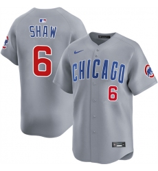 Men's Chicago Cubs #6 Matt Shaw Gray Limited Stitched Baseball Jersey