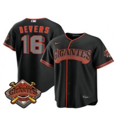 Men's San Francisco Giants #16 Rafael Devers Black 2026 Alternate Stadium Stitched Jersey
