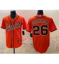 Men's San Francisco Giants #26 Matt Chapman Orange Cool Base Stitched Baseball Jersey