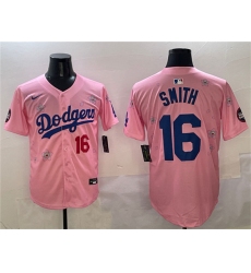 Men's Los Angeles Dodgers #16 Will Smith Pink 2025 Tokyo Series Limited Stitched Baseball Jersey