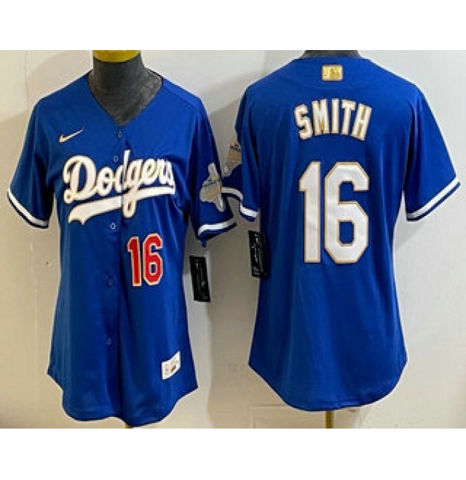 Women's Los Angeles Dodgers #16 Will Smith Blue 2026 Gold Collection Stadium Jersey