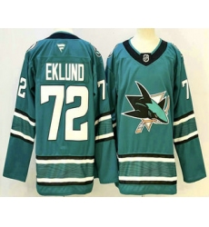 Men's San Jose Sharks #72 William Eklund Teal Authentic Jersey