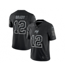 Men's Tampa Bay Buccaneers #12 Tom Brady Black Reflective Limited Stitched Jersey